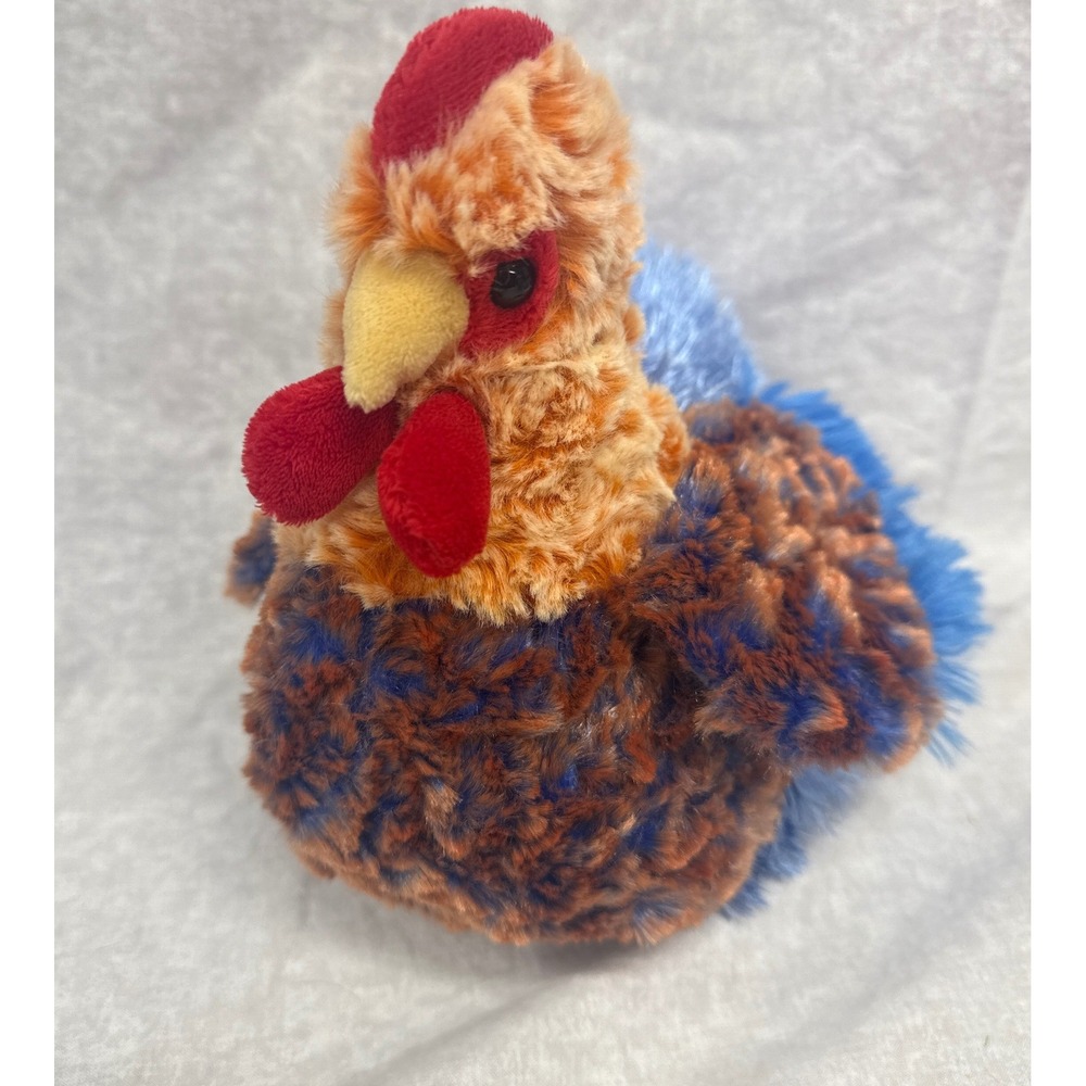 Douglas Cuddle Toys Blue Orange Hen Chicken Plush Stuffed Animal #1798 W/ Tags